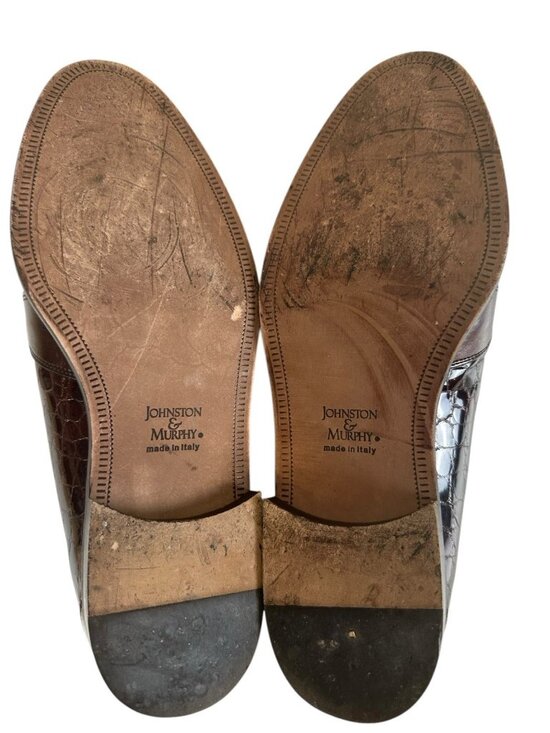 Johnston Murphy Cellini Mens 11M Brown Croc Embossed Tassel Loafer Italy Classic main image 8